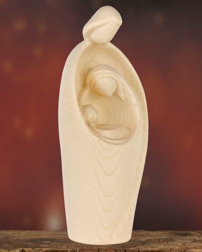 Preview: Hl. Familie Natur Ahornholz 20 cm hoch, 8 cm breit