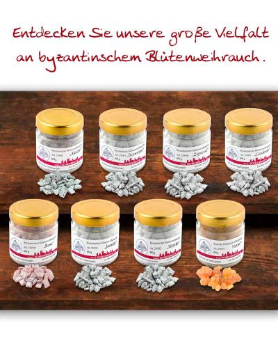 Rosenweihrauch Blüten griechisch, 100 g im Glas