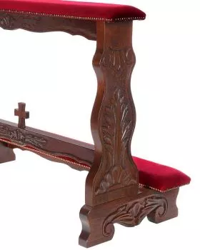 Brautbetstuhl 120 cm breit barock geschnitzt, braun