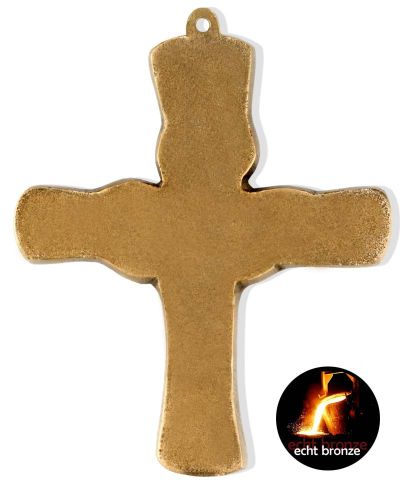 Preview: Kreuz bronziert 8 x 9,5 cm Früchte des Lebens
