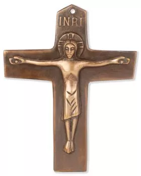 Kommunionkreuz Bronze mit Korpus 10,5 x 8,5 cm