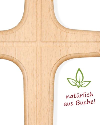 Wandkreuz Buchenholz natur 20 x 12 cm schlicht