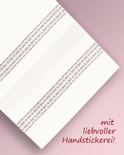 Preview: Chorrock Tevira & Wolle creme 100 cm grau bestickt