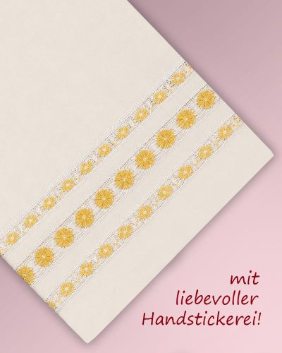 Preview: Chorrock Tevira + Wolle creme mit gelb 100 cm