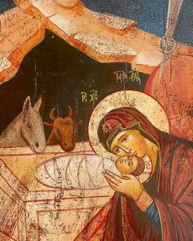 Ikone Christi Geburt handemalt, 22 x 32 cm
