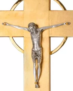 Vortragekreuz 56 x 41 cm Evangelisten Holz verg.