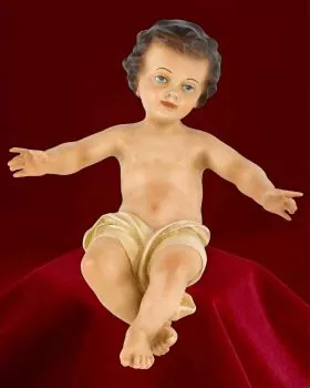 Jesu Kind 35 cm Kunstharz von Hand koloriert