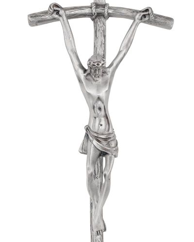 Stehkreuz antiksilber 30 cm "Papstkreuz" mit Christus