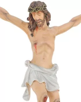 Christuskörper Resin 70 cm mit INRI, handkoloriert
