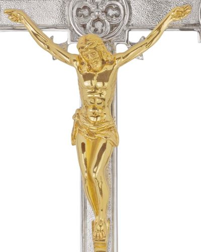 Preview: Vortragekreuz vernickelt 54 x 35 cm, 4- Evangelisten