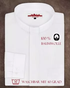 Collarhemd Baumwolle Langarm weiß Gr. 38 - 50