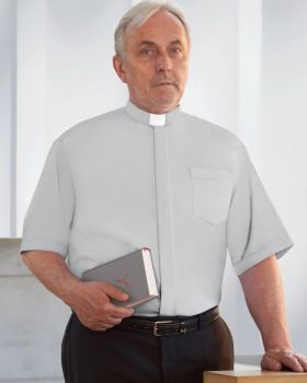 Collarhemd Halbarm Grau Baumwolle bügelleicht
