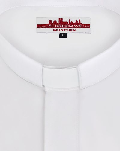 Collarhemd Weiss Halbarm 100% Baumwolle bügelleicht