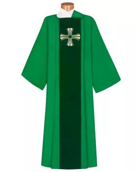 Dalmatik grün Mittelstab mit gesticktem Kreuz