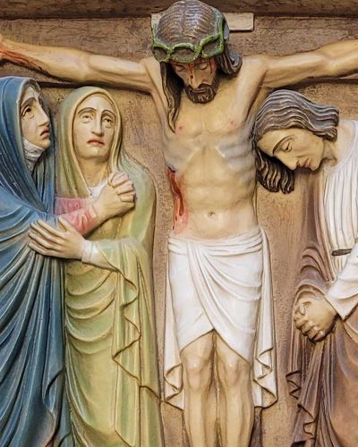 Preview: Kreuzwegstation XII Jesus gekreuzigt 38 x 38 cm