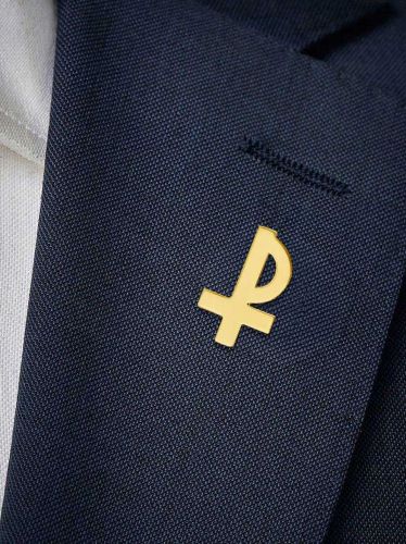 Preview: Ansteckkreuz für Diakone Sterling Silber, vergoldet