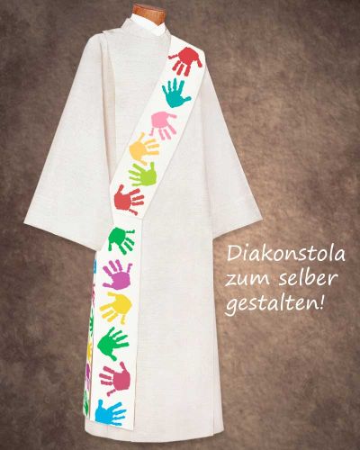 Diakonstola  weiß 140 cm zum Bemalen und Bedrucken