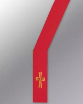 Diakonstola strapazierfähig rot, Kreuz gestickt