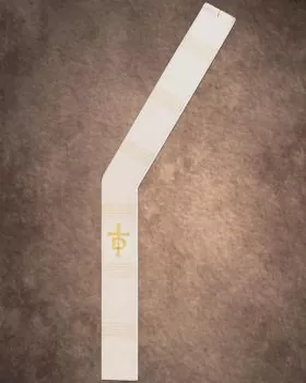 Diakonstola weiß 145 cm Diakonkreuz gold gestickt