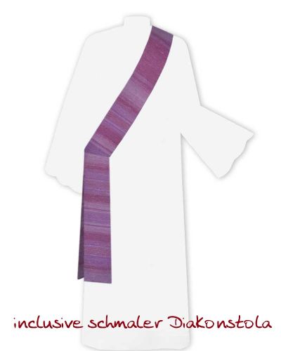 Dalmatik Wolle & Seide violett Streifeneinwebe