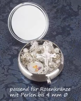 Rosenkranzdose 46 mm Ø mit Schutzengel Bild