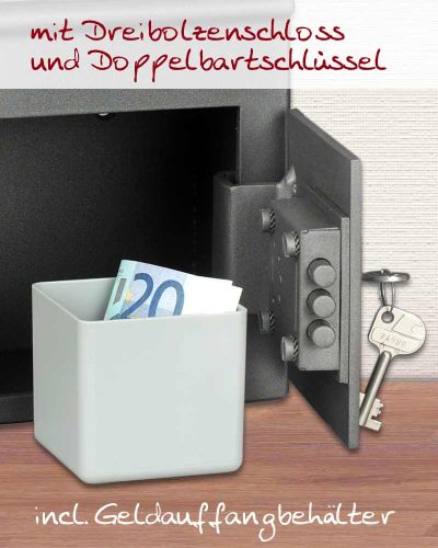 Preview: Opferstock mit Eckeinwurf 19,5x15,5x10cm Stahl 5mm