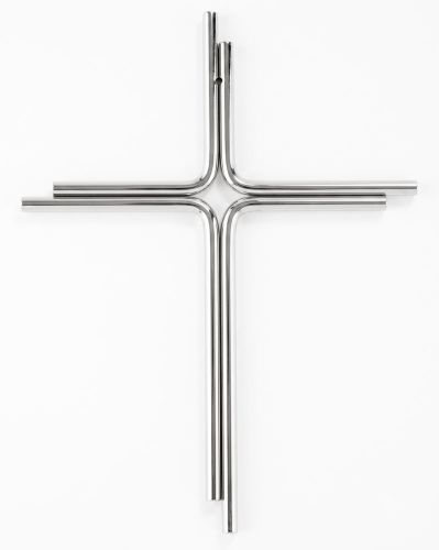 Edelstahlkreuz aus Rundstäben 27 cm x 21cm