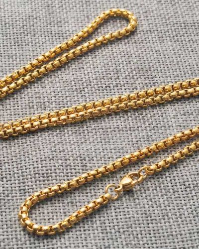 Preview: Kette - goldfarbig, 60 cm Länge mit Karabinerverschluss