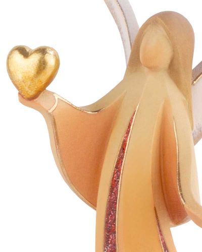Engel holzgeschnitzt 14 cm "Ich schenke dir mein Herz"