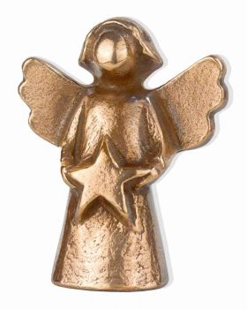 "Engel der Weihnacht" Bronzefigur 5 x 6,5 cm