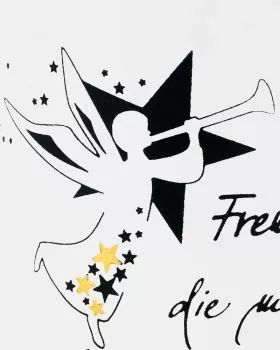 Poesie-Kerze 140 x 70 mm Spruch "Freude..." bemalt