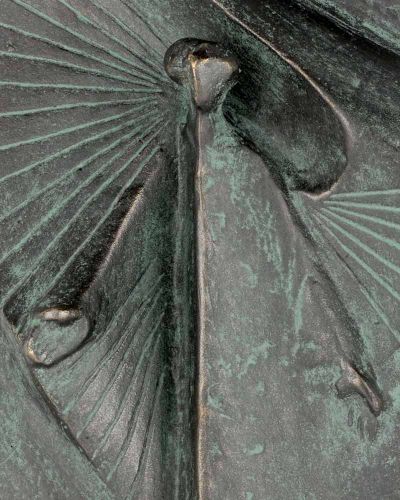 Wandrelief 22 x 11 cm Engel Bronze patiniert
