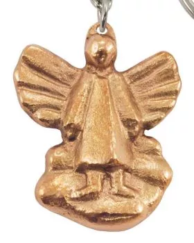 Schlüsselanhänger Bronze Schutzengel 3,5 x 3 cm
