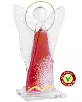 Glasengel stehend rot