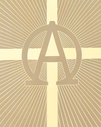 Evangeliareinband Leder beige mit Goldprägung A+O