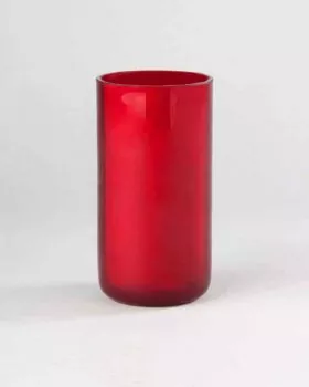 Ewiglichtglas hitzebeständig rubinrot 16cm gerade Form