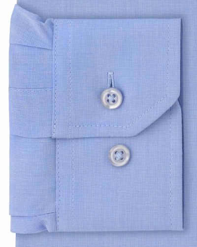 Collarhemd Fil a Fil Langarm Hellblau 80% BW 20% PE