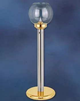 Flambeaux mit Glas und Edelstahlschaft, 40 cm