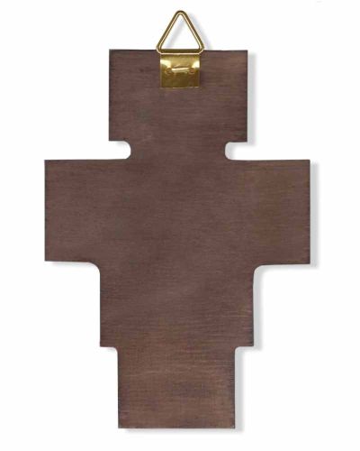 Franziskuskreuz 7 x 10 cm Holzkreuz mit Kunstdruck