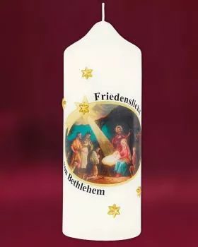 Weihnachtskerze 165x60mm Friedenslicht von Bethlehem