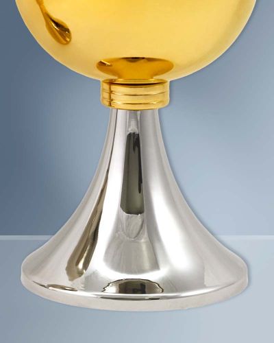 Ziborium vergoldet und vernickelt, 17 cm hoch