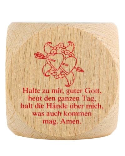 Preview: Gebetswürfel Tagesgebete Buche Natur 5,5 x 5,5 cm