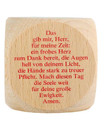 Preview: Gebetswürfel Tagesgebete Buche Natur 5,5 x 5,5 cm