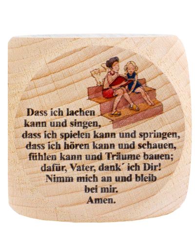 Gebetswürfel Tagesgebete  Buche Natur 5,5 x 5,5 cm