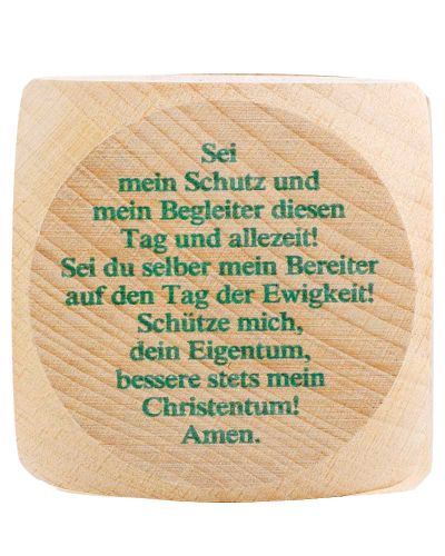 Gebetswürfel Tagesgebete Buche Natur 5,5 x 5,5 cm