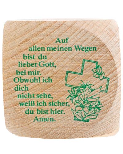 Gebetswürfel Tagesgebete Buche Natur 5,5 x 5,5 cm