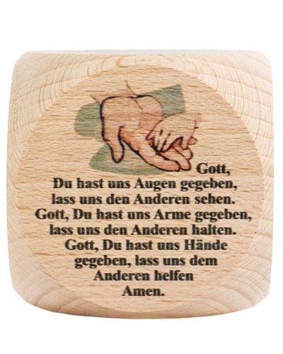 Gebetswürfel Tagesgebete  Buche Natur 5,5 x 5,5 cm