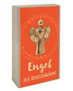 Bronzefigur 5 cm im Karton "Engel der Herzenswärme"