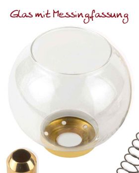 Flambeaux mit Glas 100 cm Aluminium gold eloxiert