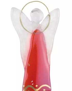 Glasengel stehend rot